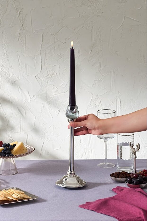 Olivia Şamdan Gümüş 28 cm - 2