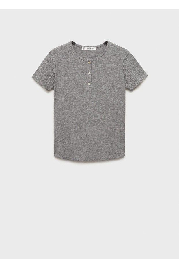 Düğmeli lyocell tişört - 3