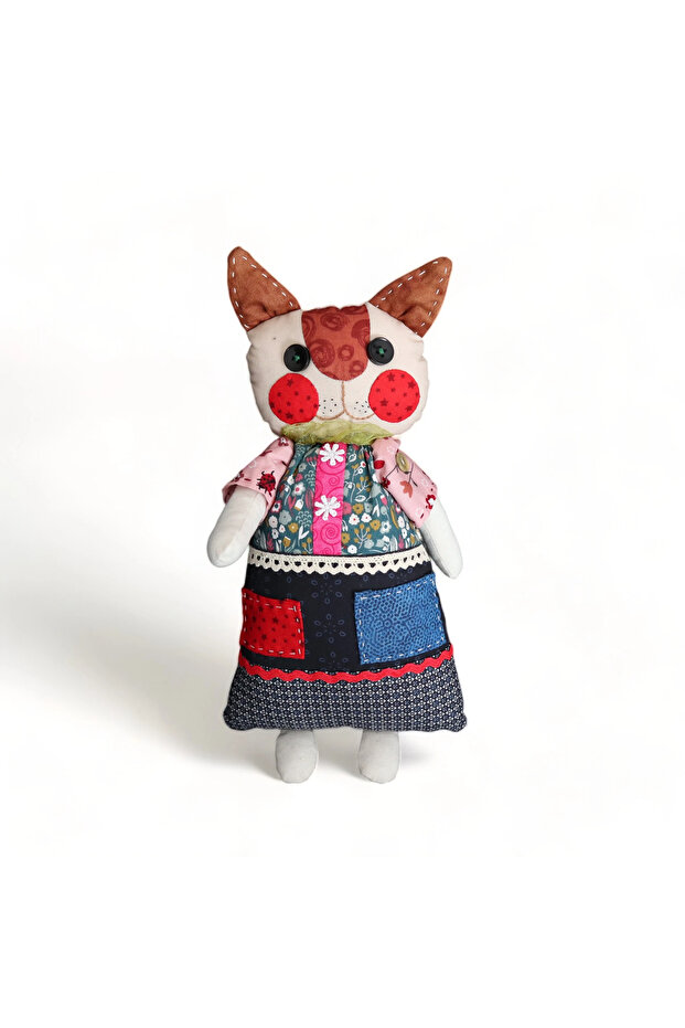 حفاضات الخد الحمراء المرقعة على شكل قطة - 1