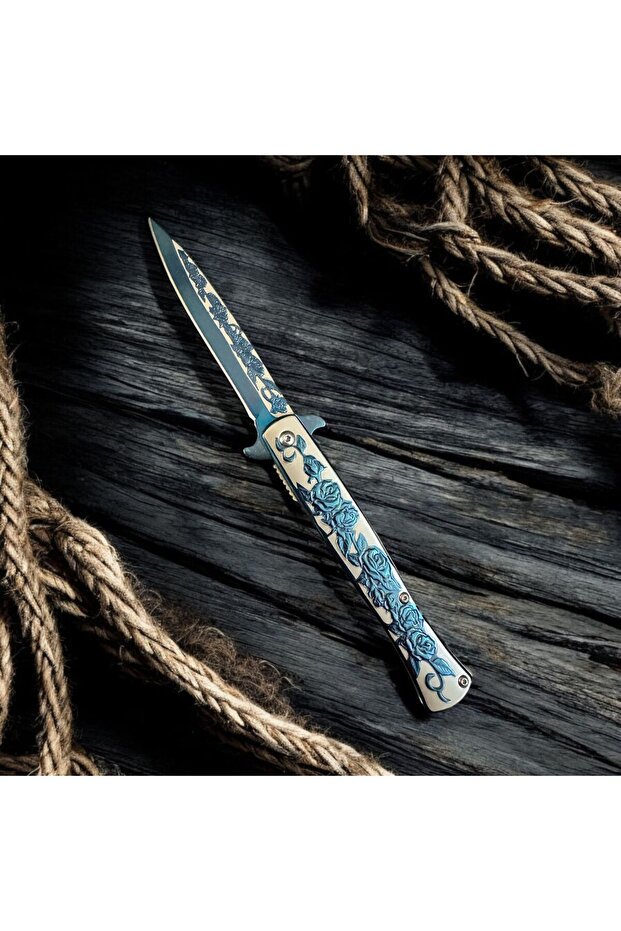 Gül Motifli Çelik Çakı - 4