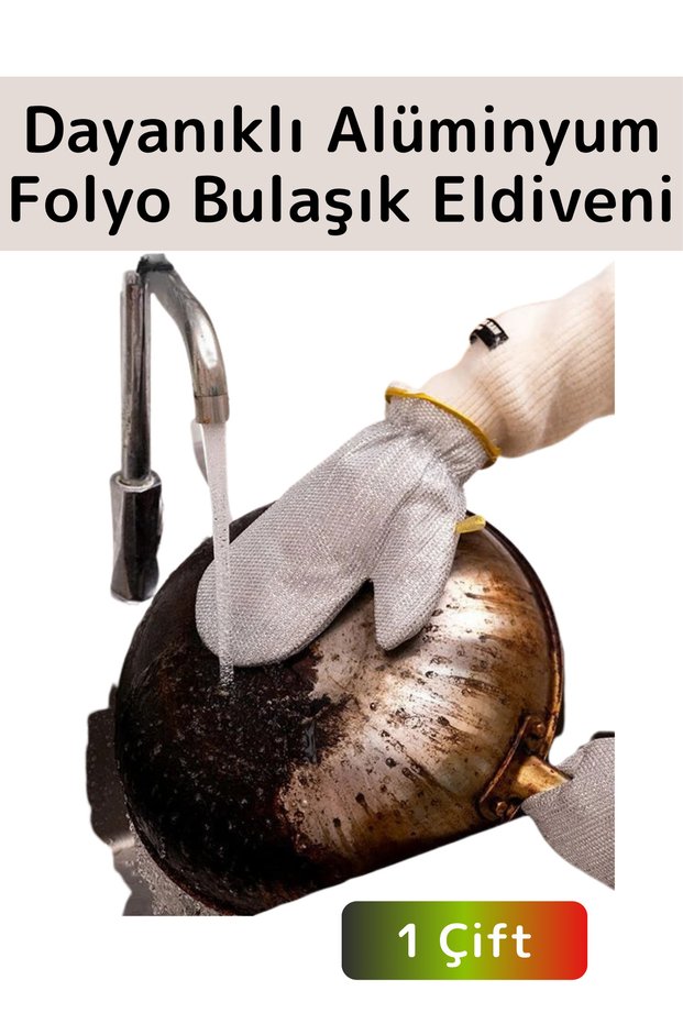 High Quality Hot Water Heat Resistant Flexible Oil Dirt Cleaner Aluminum Dish Glove 1 Pair