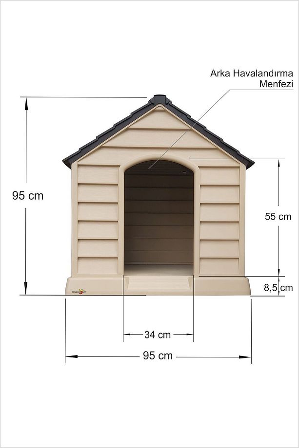 Dev Büyük Yüksek Geniş 100x95cm Isı Yalıtımlı Havalandırmalı Köpek Kulübesi Evi Yuvası Kümesi Kafesi - 4