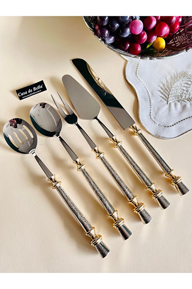 Çelik 5 Parça Gümüş Servis Seti - 1