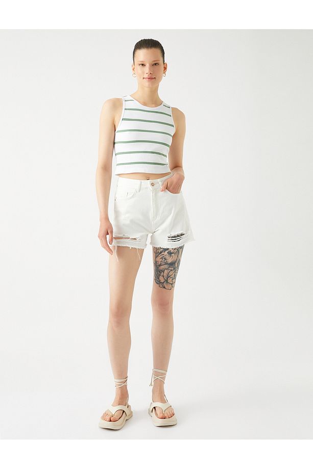 Crop Fitilli Atlet Basic Halter Yaka - 2