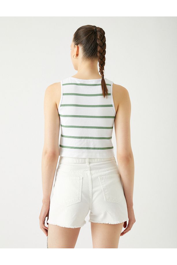 Crop Fitilli Atlet Basic Halter Yaka - 4