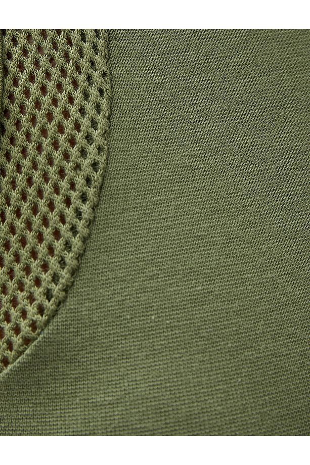 Crop Atlet Halter Yaka File Detaylı Pamuklu - 6