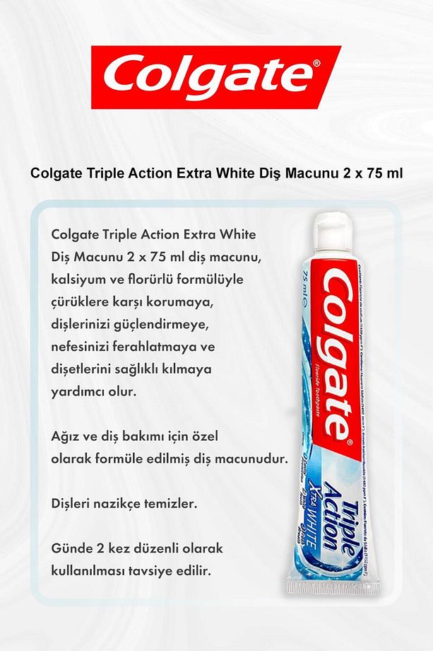 Triple Action Extra White Diş Macunu 2 x 75 ml 5 Al 4 Öde ve Rosie Pamuk - 2