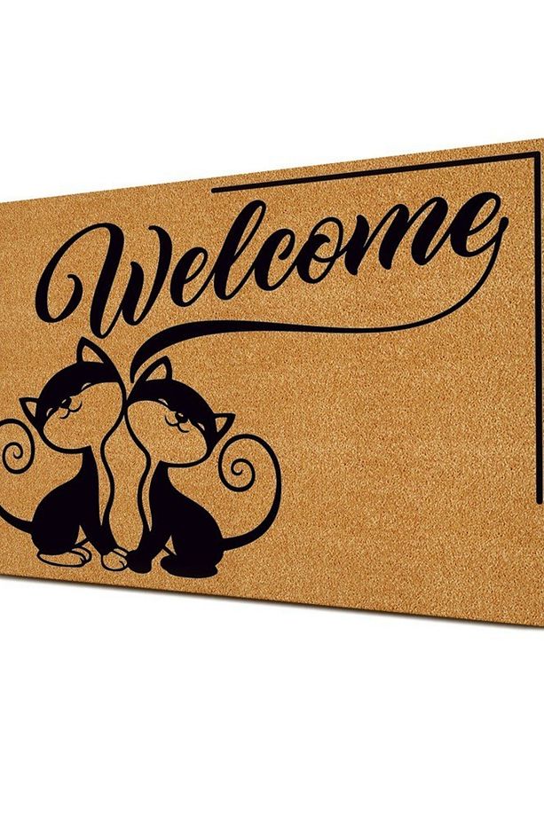 Paspas Welcome Cats Desenli Kapı Önü Paspası - 2