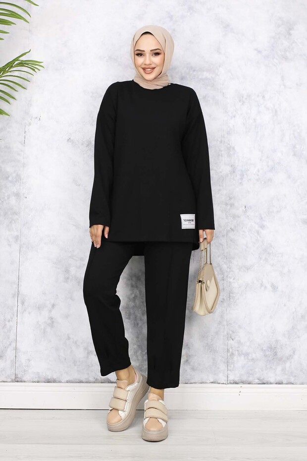 طقم من اثنين من الخيوط باللون الأسود - 4571 - 1