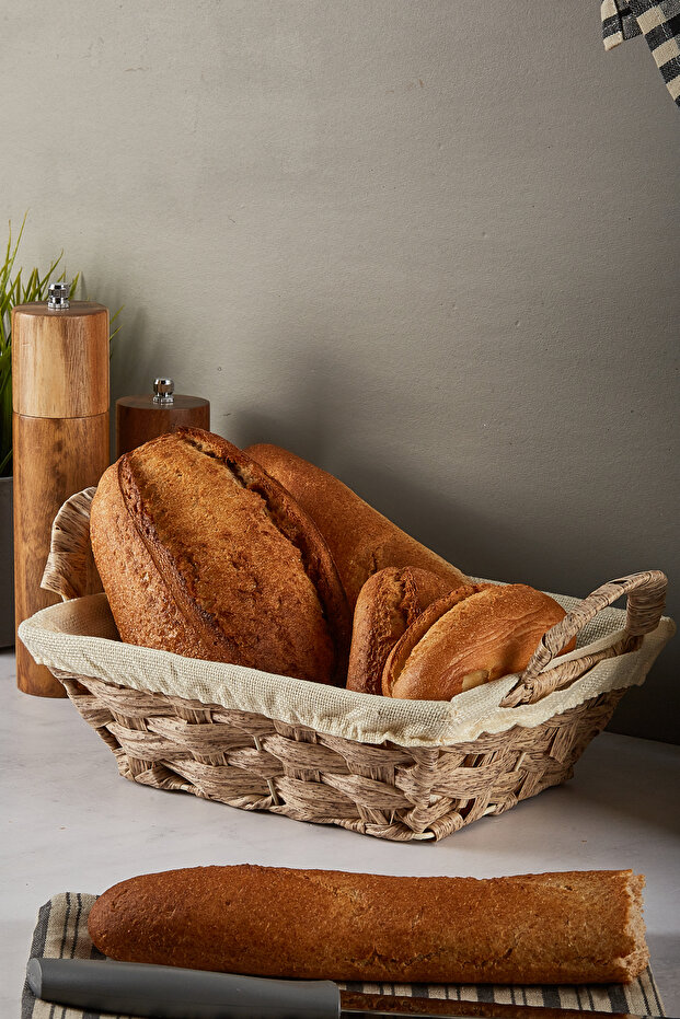 Benito Cream Wicker Bread Basket
