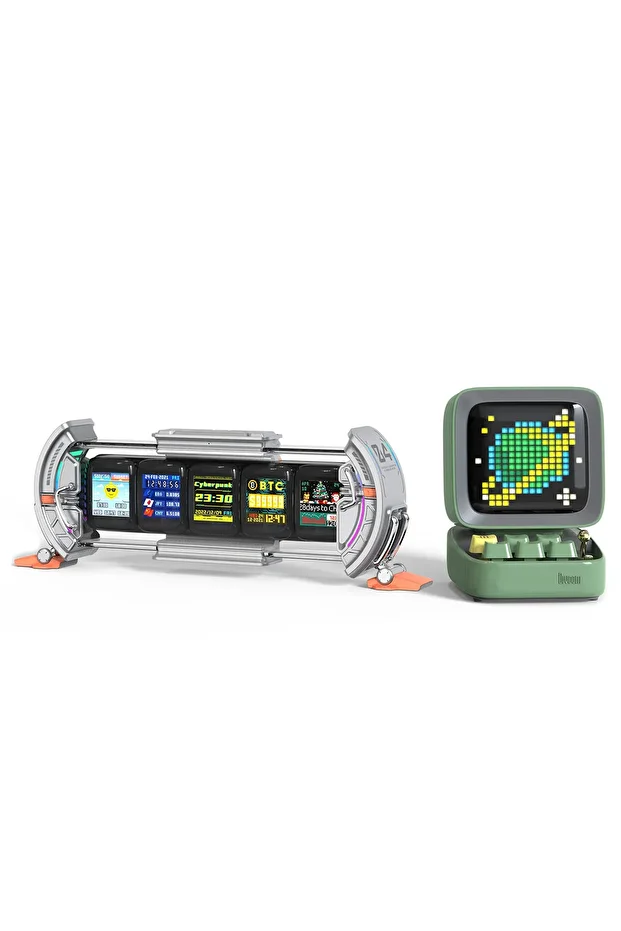 Ditoo Pro Yeşil Bluetooth Hoparlör ve Times Gate Dijital Led Ekran Seti - 1
