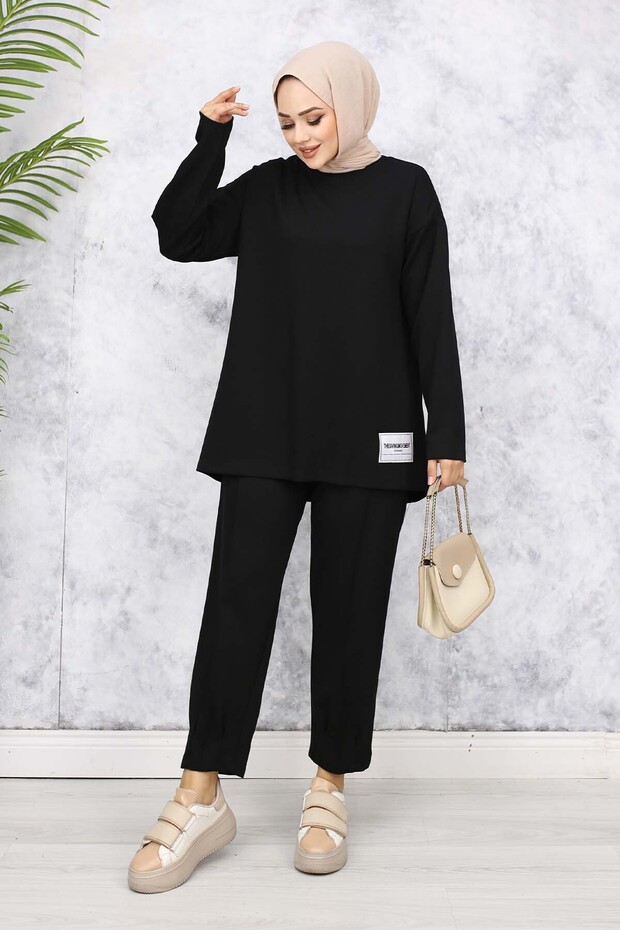 طقم من اثنين من الخيوط باللون الأسود - 4571 - 5