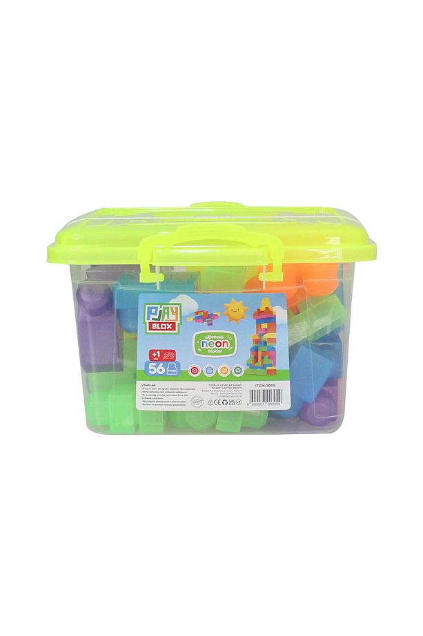 Play Blox Yapı Oyuncakları 3059 Neon Renkler Mega Blok Seti 56 Parça Kovalı - 5