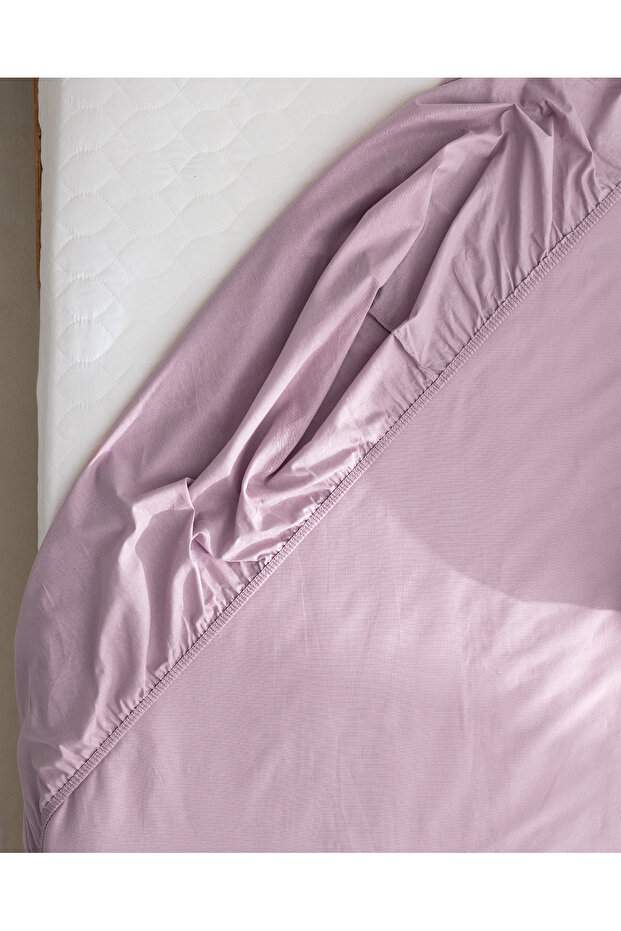 Manon Double 100% Cotton Ranforce Fitted Sheet - Light Plum - 4