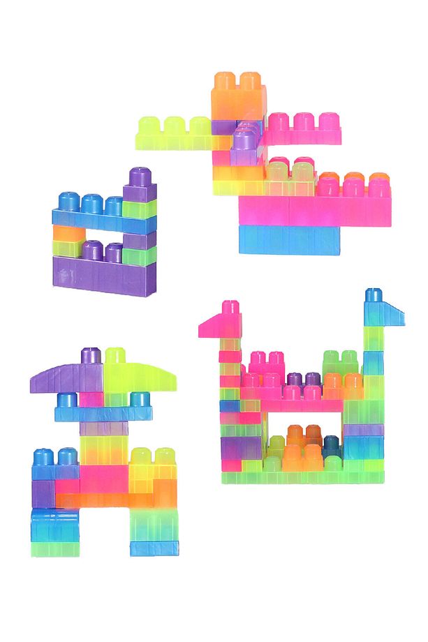 Play Blox Yapı Oyuncakları 3059 Neon Renkler Mega Blok Seti 56 Parça Kovalı - 1