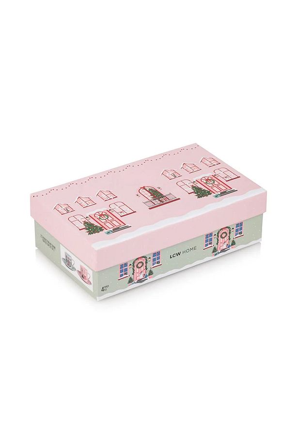 LCW HOME Pembe Baskılı 2 Kişilik Porselen Kahve Fincan Takımı 90 Ml - 4