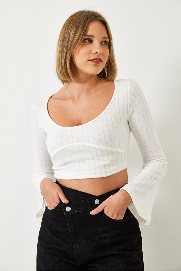 Kadın Crop Bluz 60351286 - 4