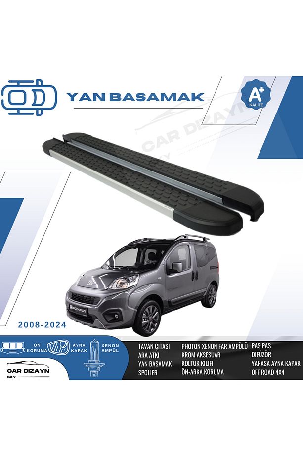 Fiat Fiorino Alüminyum Yan Basamak Marşpiyel Koruma 2008>2010>2012>2014>2016>2018>2020>2022>2024 - 1