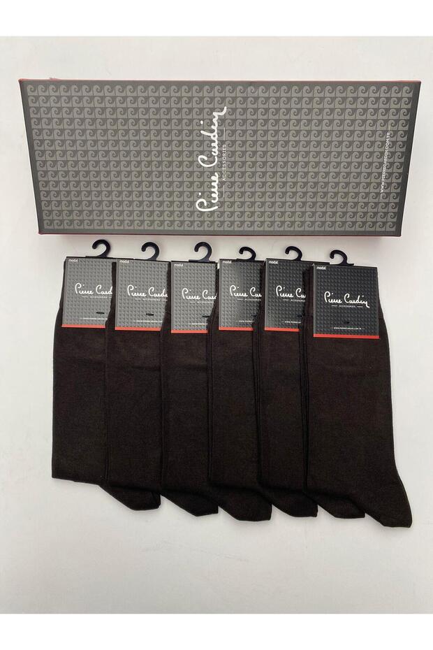 Pi̇erre Cardi̇n Modal 12-Pack Men's Long Classic Socks Code 900-Pc Brown