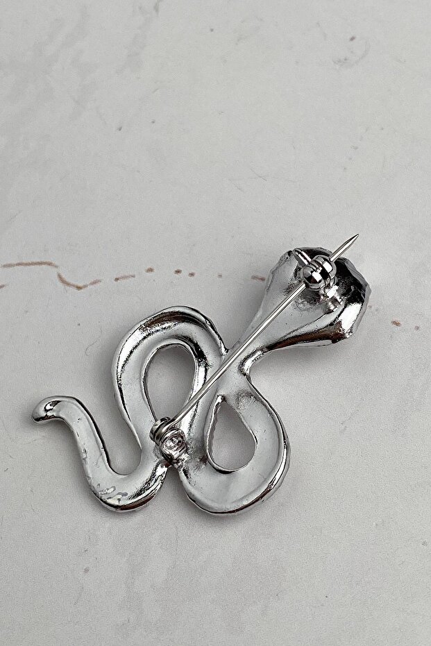 Kobra Yılan Figürlü Broş - 4