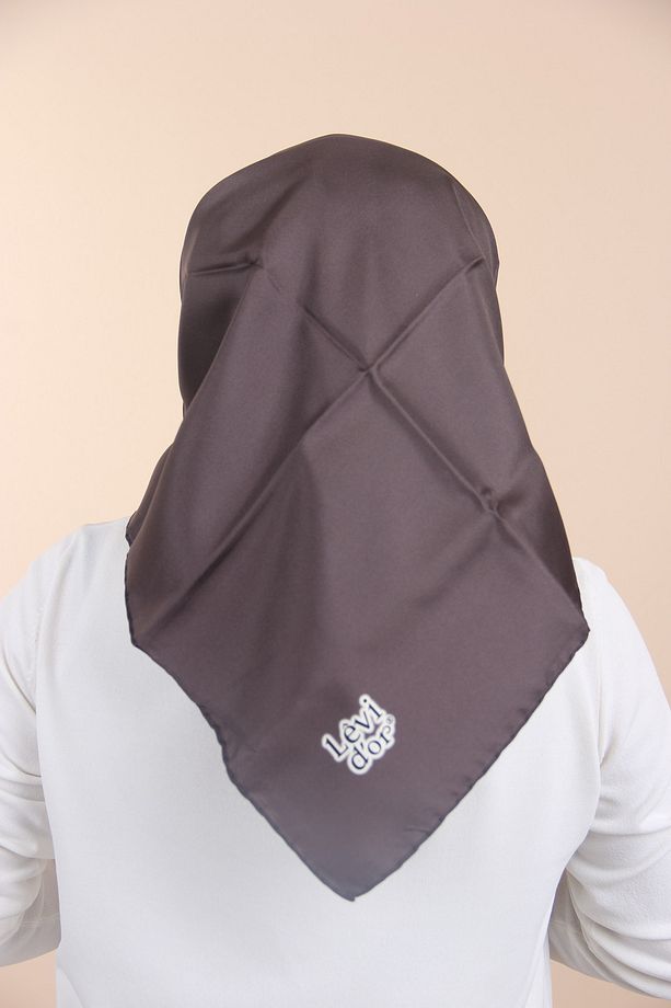 Kurşuni Düz Twill İpek Eşarp - 3