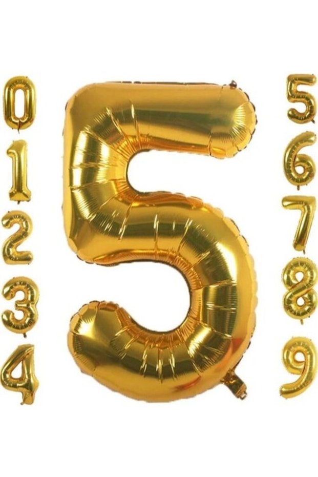 5 Year Old Birthday Party Celebration Number Foil Balloon Gold Color 36 Cm 16 Inch