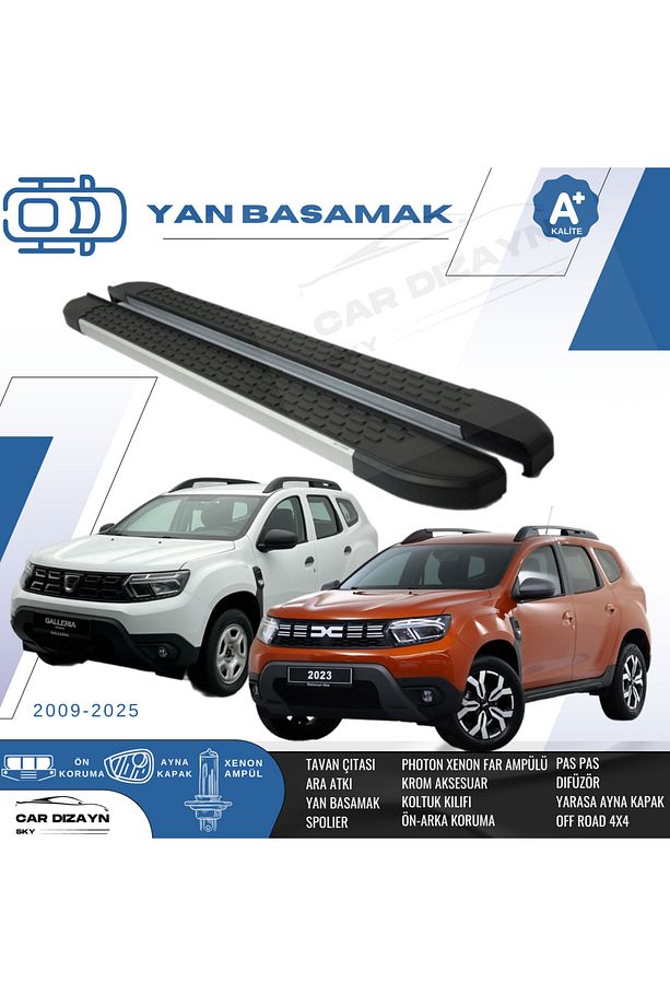 Daccia Duster Alüminyum Yan Basamak Marşpiyel Koruma 2009>2011>2012>2013>2014>2015>2016>2023>2024 - 1