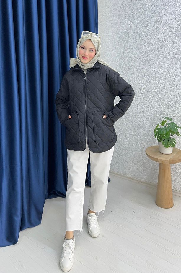 Ribanalı Kapitone Ceket - 2