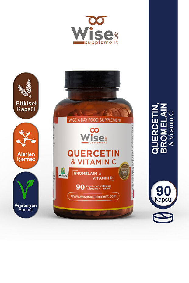 Quercetin, Bromelain Ve Vitamin C, Vitamin D 90 Bitkisel Kapsül - 1