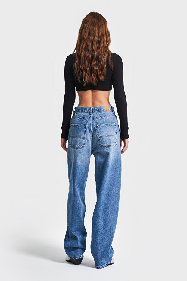 Жіночі джинси синього кольору Juniper 2S54 Skater Fit 100% бавовна - 6