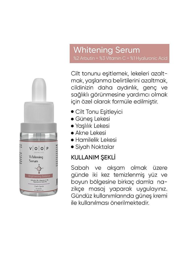 Whitening Ton Eşitleyici Mini Beyazlatıcı Serum 10 ml | %2 Arbutin, %3 Vitamin C, %1 Hyaluronik Asit - 4