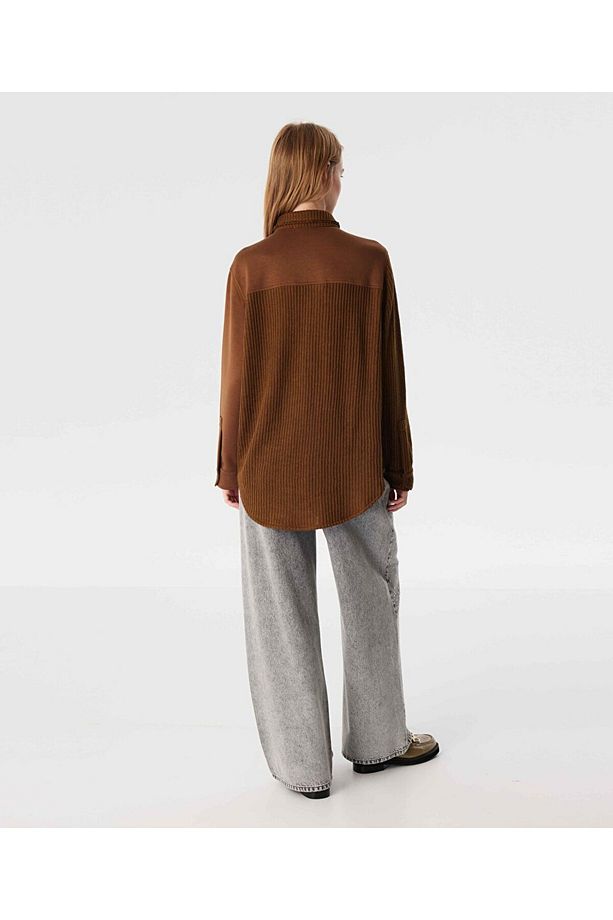 TRİKO MIX OVERSIZE GÖMLEK - 6