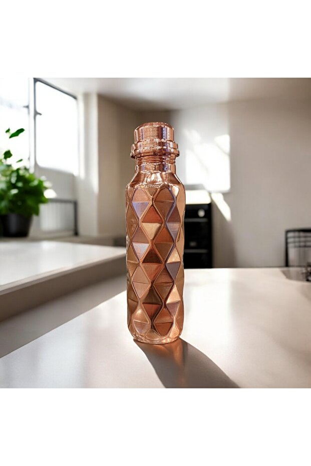 Bakır Su Matarası Bakır Matara Bakır Su Şişesi Bakır Şişe 550 ML Bakır Termus - 2