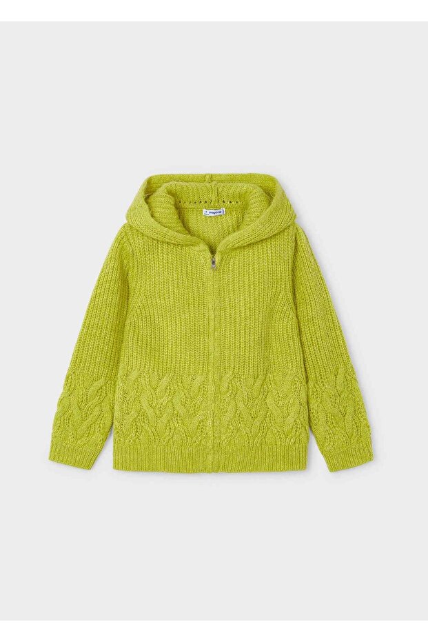 Kız Çocuk Pullover Örme Hırka Yeşil - 4