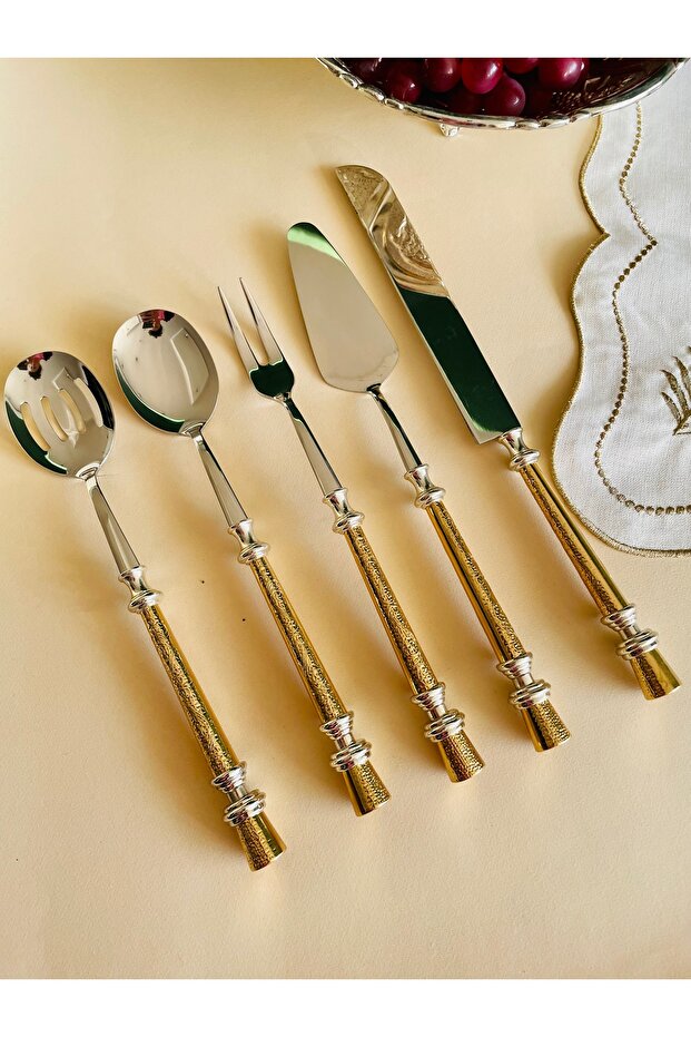 Çelik 5 Parça Gold Servis Seti - 5