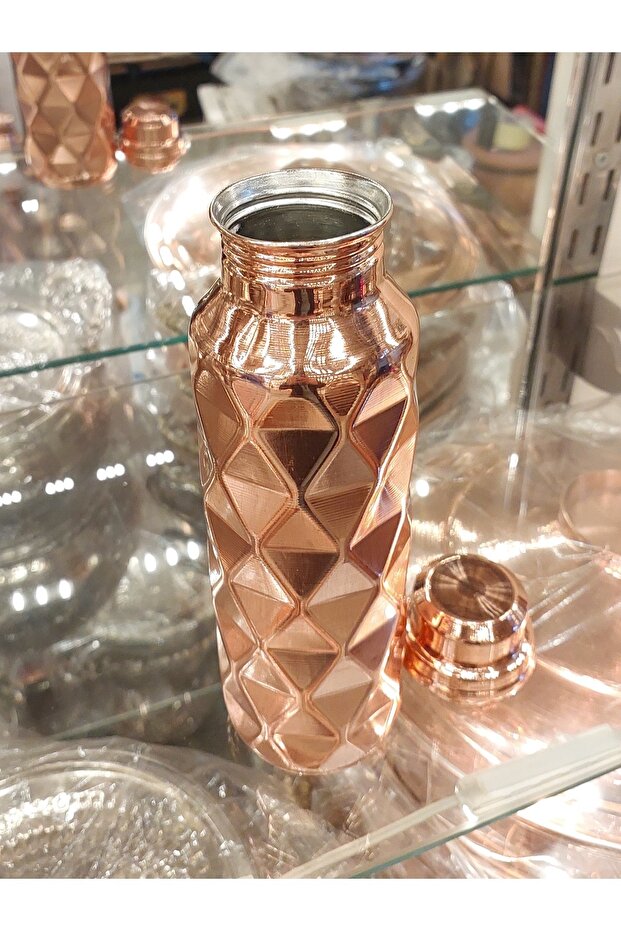 Bakır Su Matarası Bakır Matara Bakır Su Şişesi Bakır Şişe 550 ML Bakır Termus - 5