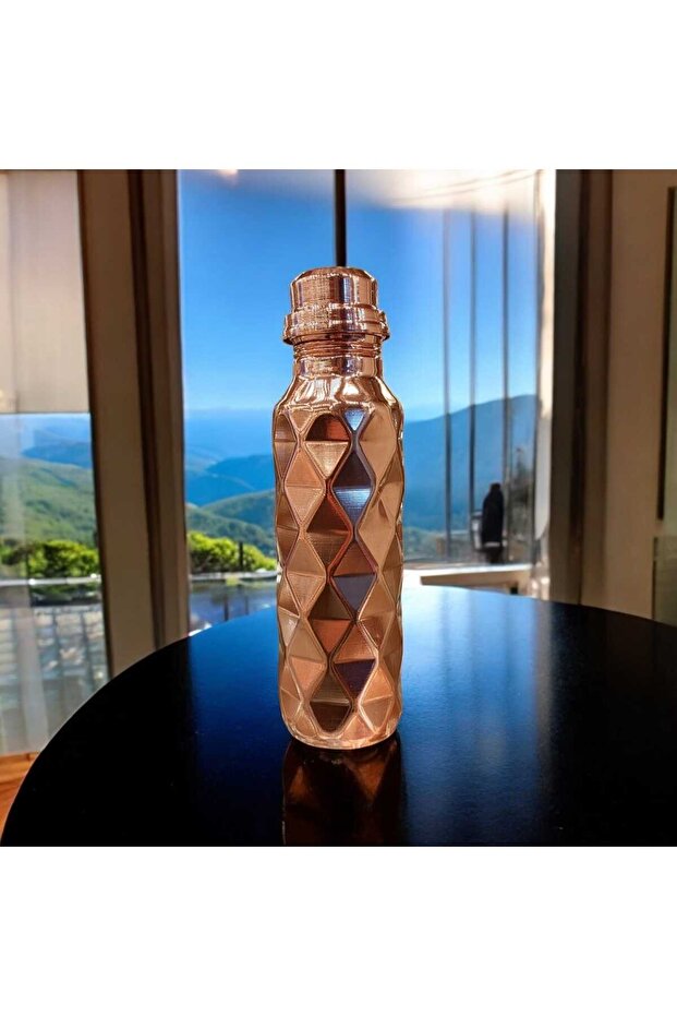 Bakır Su Matarası Bakır Matara Bakır Su Şişesi Bakır Şişe 550 ML Bakır Termus - 1
