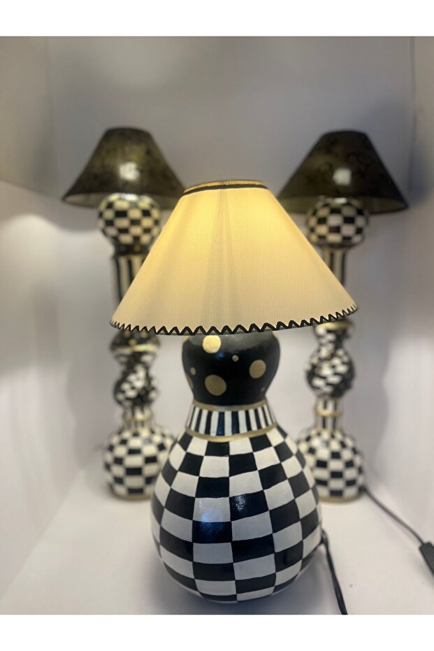 MOZAİK ABAJUR VE ŞAMDAN ( 3 ADET) - 1