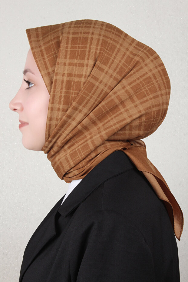 Ekose Eşarp 1040400-930 Karamel - 2