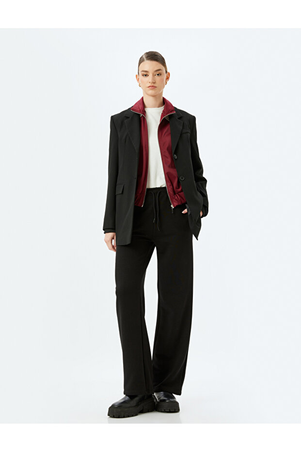 Binding Waist Three Thread Sweatpants with Pockets