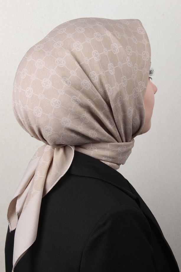 Elegance Monogram Eşarp 1090500-933 Çöl Beji - 3