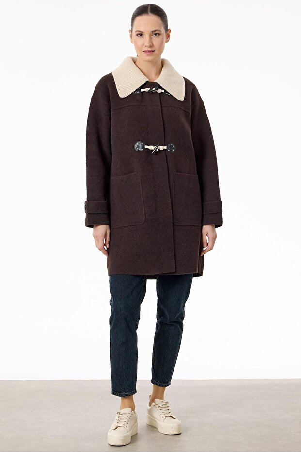 Brown Shepherd's Knitwear Coat - Button Detailed