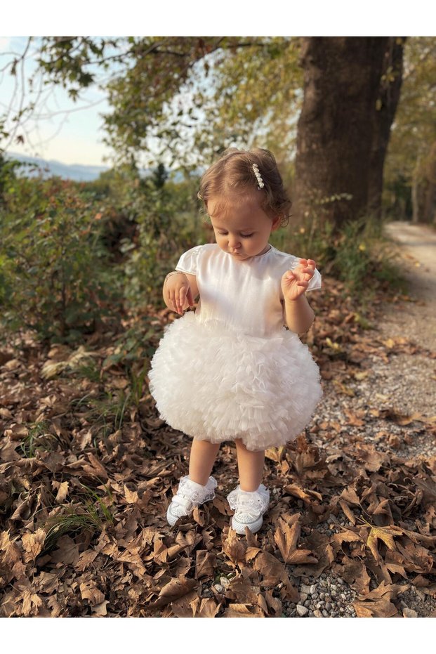 Baby Girl Child Short Sleeve Tulle Tutu Special Day Party Birthday Princess Satin Evening Dress