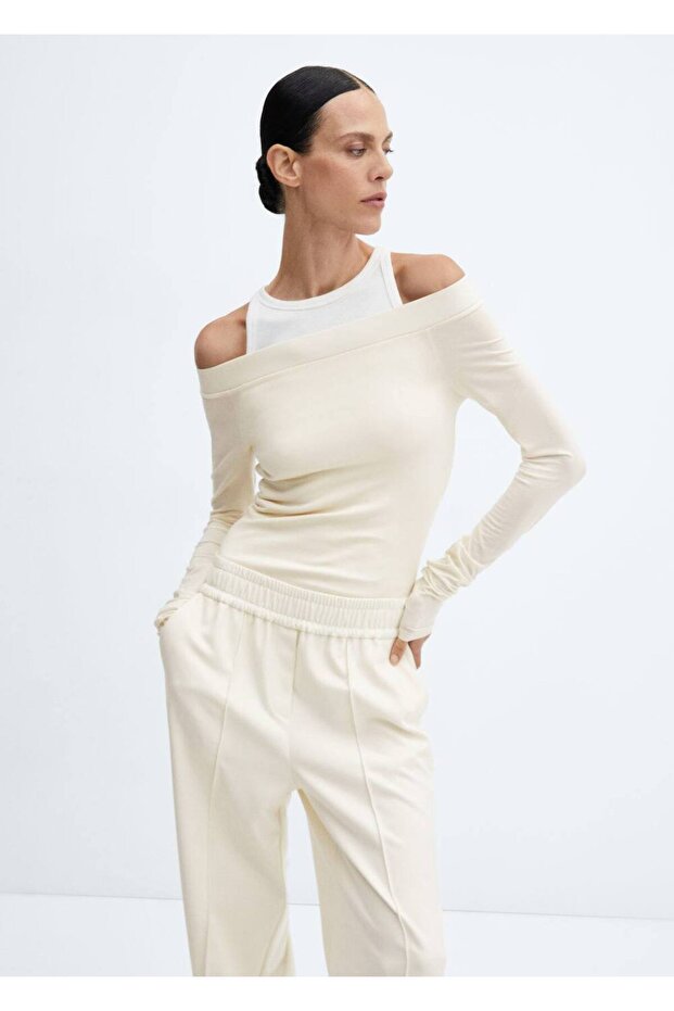 Elastik belli wideleg pantolon - 7