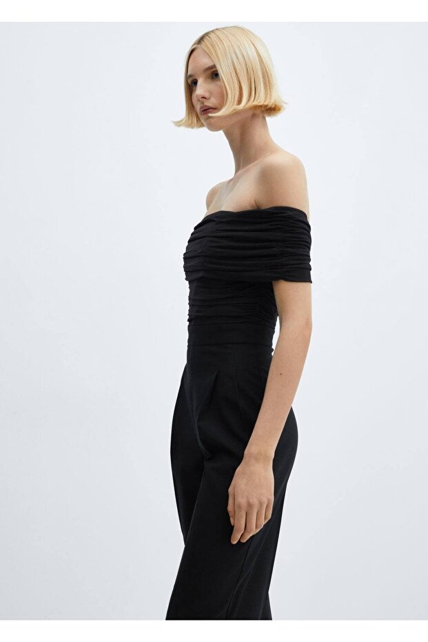 Büzgülü Omzu Açık Tulum - 5