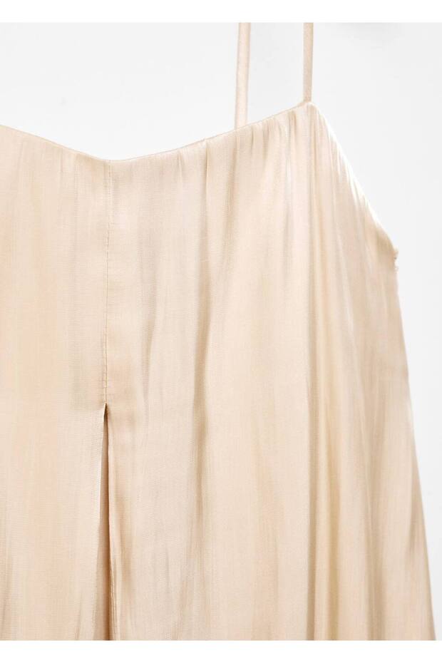 Yırtmaçlı saten tulum - 5