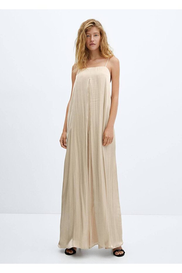 Yırtmaçlı saten tulum - 2