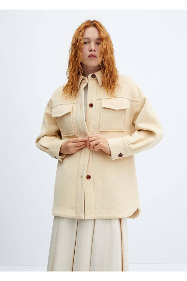 Uzun Yün Gömlek Ceket - 1
