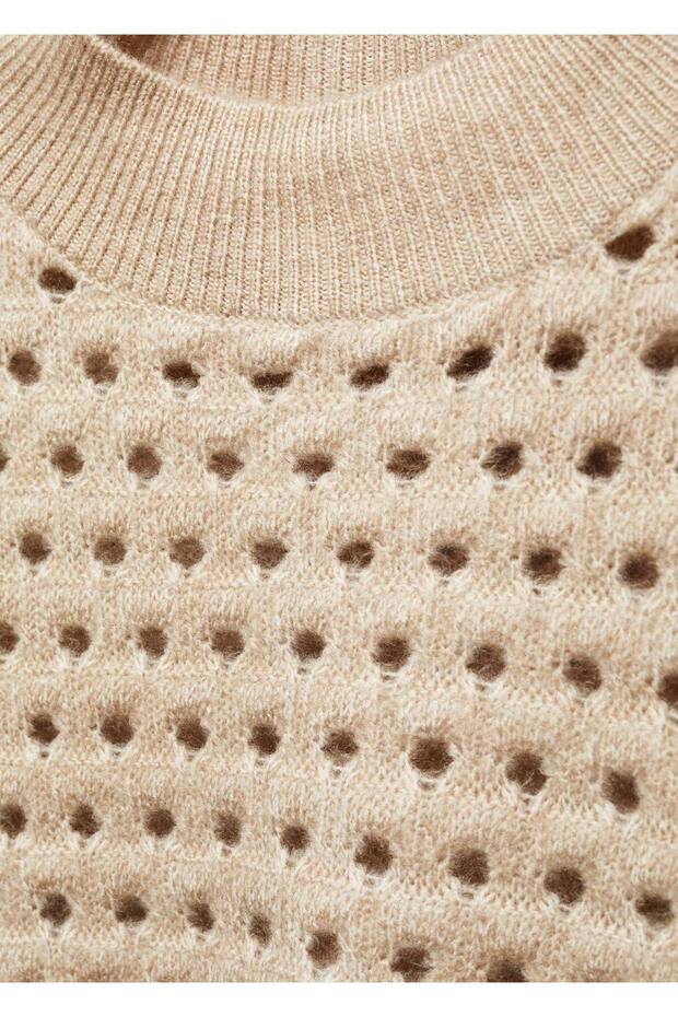 Ajur detaylı triko kazak - 6