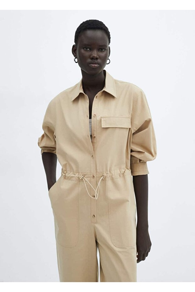 Düğmeli uzun tulum - 1